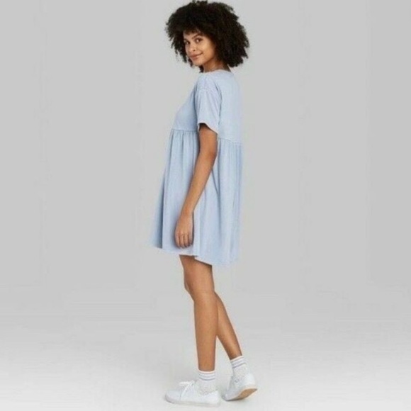 WILD FABLE BLUE BABY DOLL DRESS SIZE MEDIUM - Picture 3 of 5